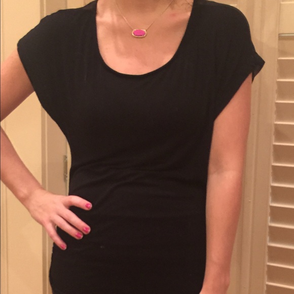 Black oversized sheer back tee
