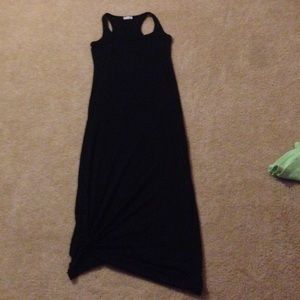 Long black simple dress
