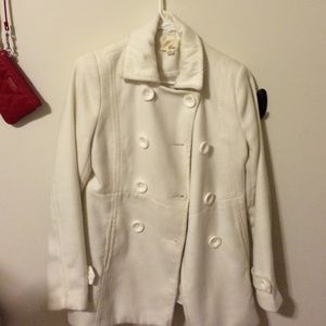Forever 21 Ivory White Peacoat