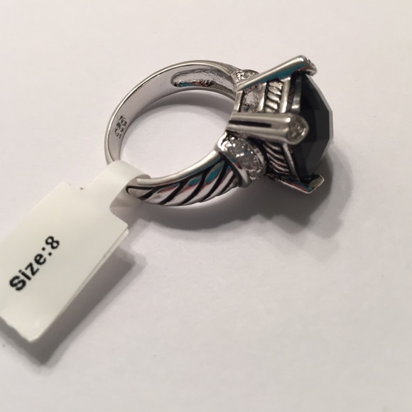 Onyx silver plated ring - Picture 3 of 8