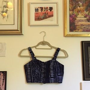 Tie-dye tribal print crop top