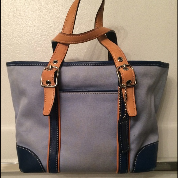 Coach Leather Fabric Bucket Hamptons Bag L3Q-7741