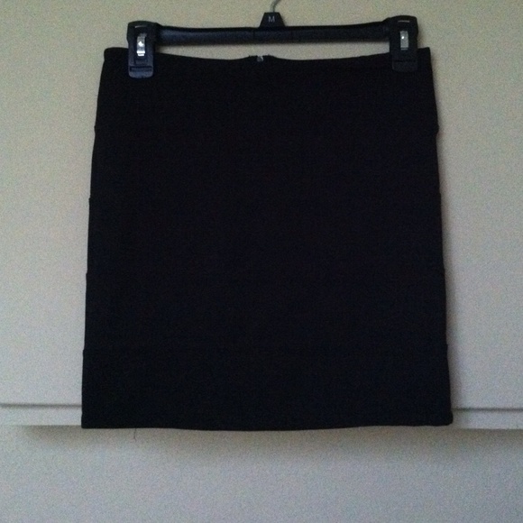 Black bandage-style bodycon mini skirt