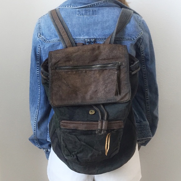 Borse in Pelle Handbags - SOLD. Genuine leather camouflage backpack