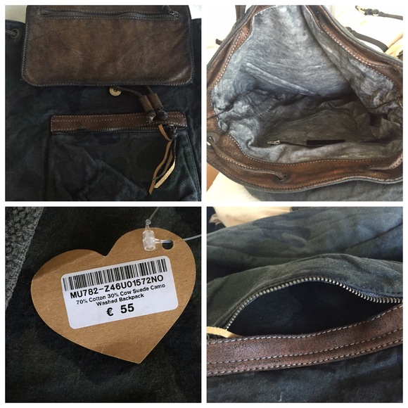 SOLD. Genuine leather camouflage backpack - Picture 3 of 4