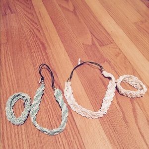 Beaded matching necklace and bracelet.