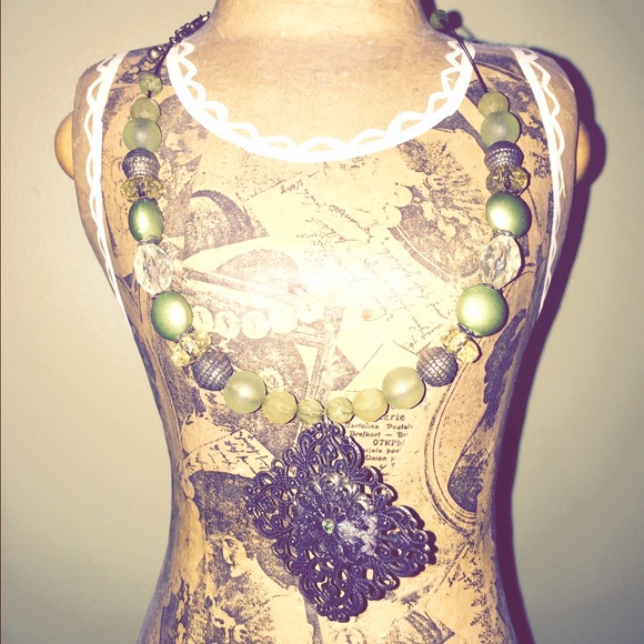 Green beaded necklace
