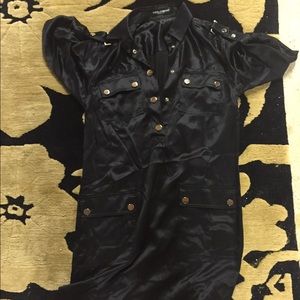 Black silk shift dress