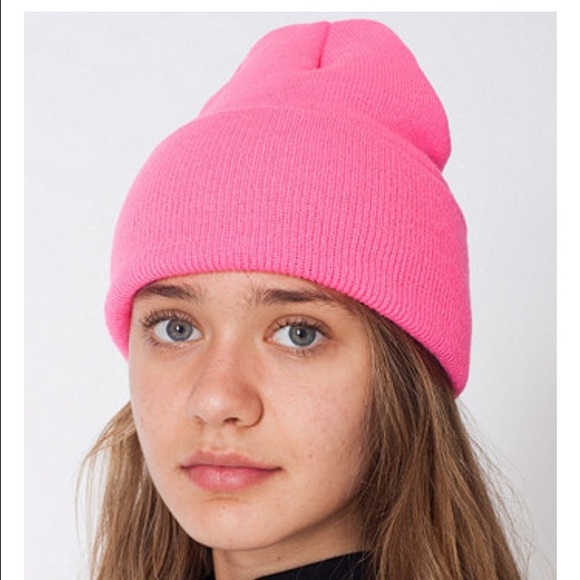 American Apparel Accessories - American Apparel hot pink beanie.