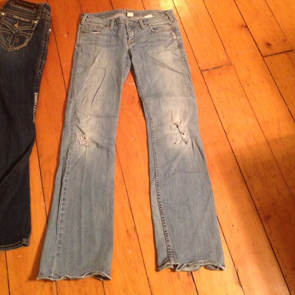 Three pairs of jeans- two size 30 and one size 8