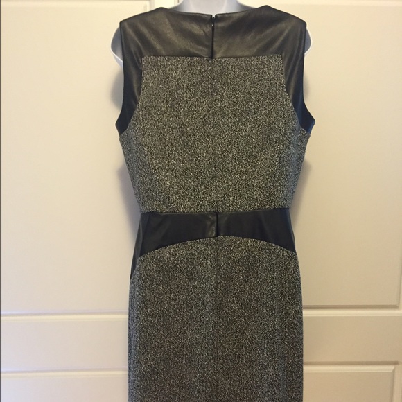 Calvin Klein Ponte Dress w/ Faux Leather NWOT - Picture 5 of 5