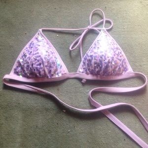 PINK sequin push up bikini top