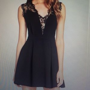 BCBG black lace inset Dress