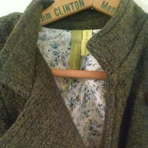 Anthropologie olive green classic coat