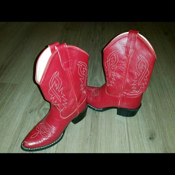 Little girl size 12 red cawboy boots used once