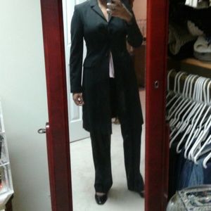 Tahari stretch wool suit, black