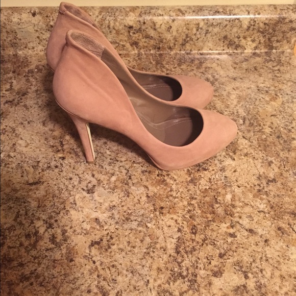 BCBG nude suede shoes