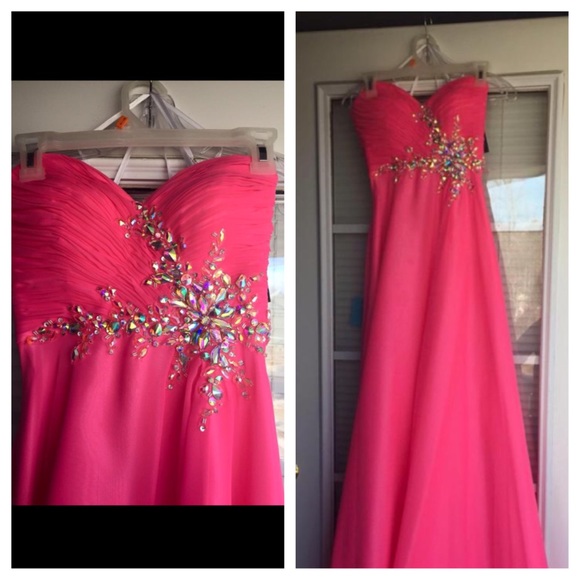 Hot pink prom dress