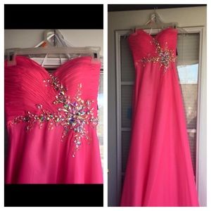 Hot pink prom dress