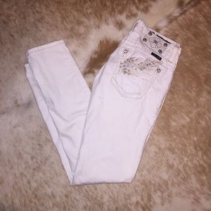 Miss Me skinny jeans in white w angel wings sz  29