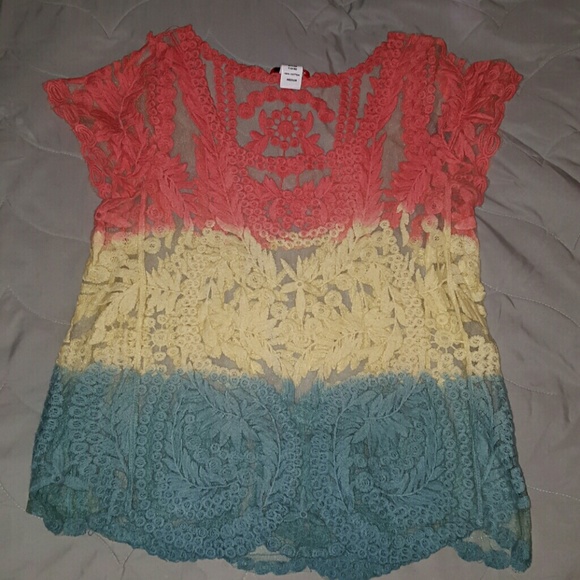 Multi-colored lace shirt