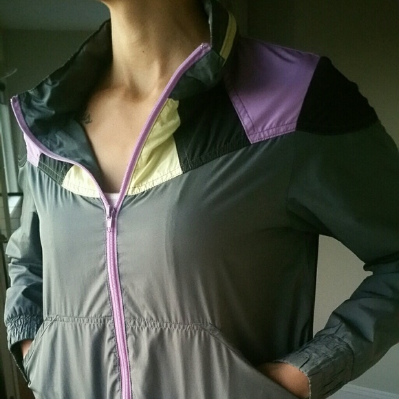 Lightweight womens windbreaker with hiding hood!