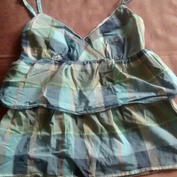 Blue Plaid Top