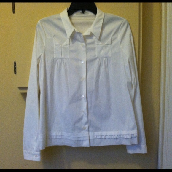Prada white poplin button-up blouse