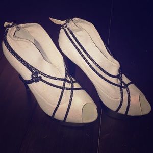 Grey canvas rope shoes