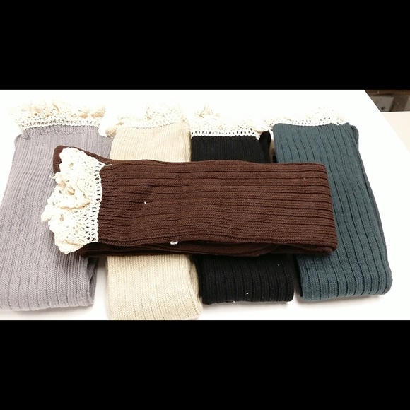 $5⭐️Last Pair! Brown Lace Trim Boot Socks - Picture 2 of 4