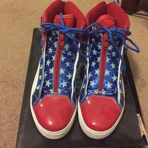 White/blue/red gladiator II vlado footwear