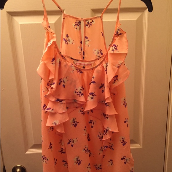 rebecca taylor floral ruffle silk cami sz 6
