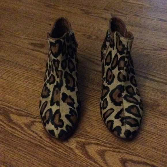 Cheetah print booties