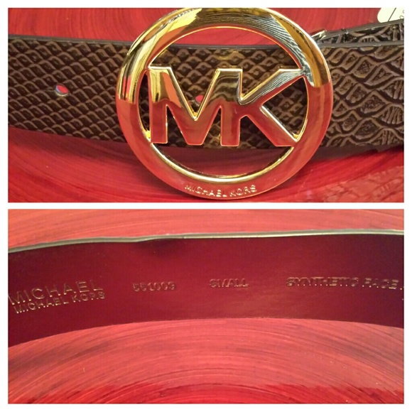 *SOLD*Michael Kors Chocolate (Brown)-Gold MK Belt - Picture 2 of 4