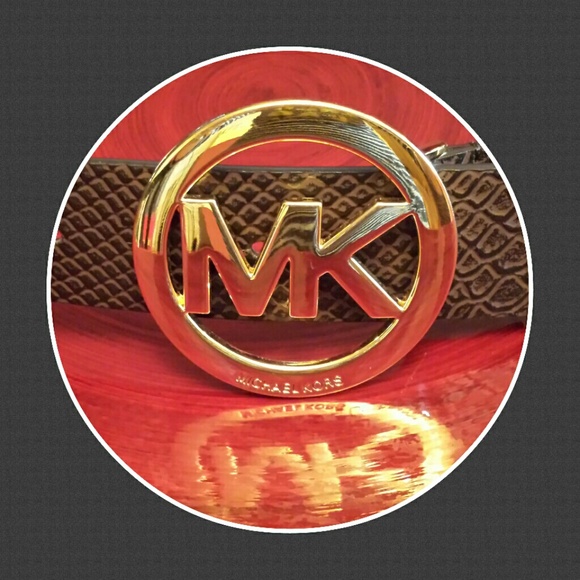 *SOLD*Michael Kors Chocolate (Brown)-Gold MK Belt - Picture 4 of 4