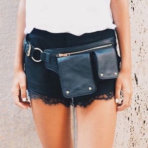 Pink west coast and leather fanny pack