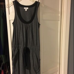 Grey Loft Jersey Dress with TieWaist and pockets