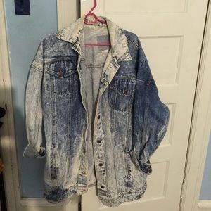 Acid wash oversized denim jacket