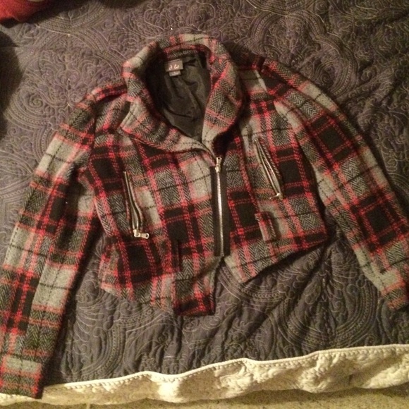 Dots red plaid jacket