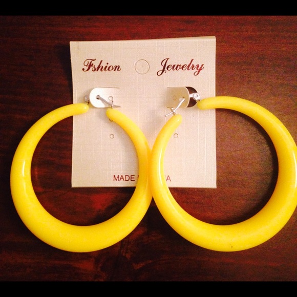 Yellow hoop earrings