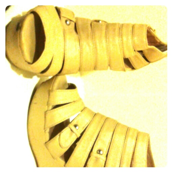 Charlotte Russe Tan Strapped Wedge