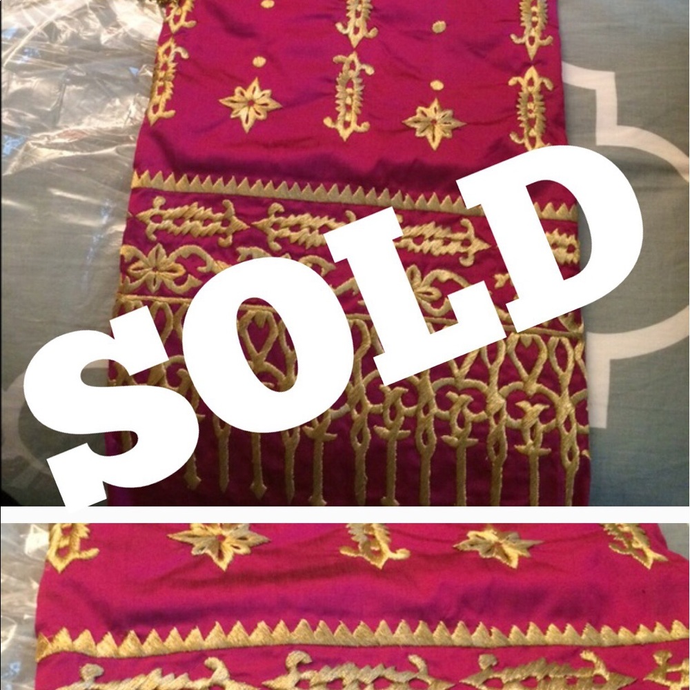 Traditional Pink Thai Silk Skirt with Sash