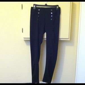 Sailor style black, stretch skinny trousers