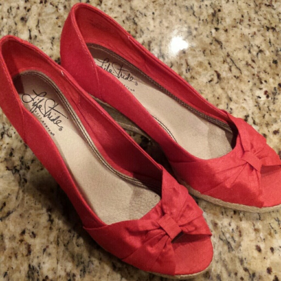 Red wedge heel shoes - Picture 1 of 4
