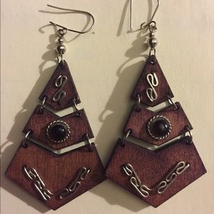 ✳️FINAL DROP!✳️Handmade wooden geometric earrings