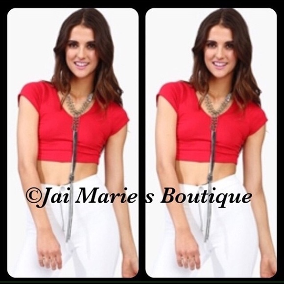 Women's Red Crop Top