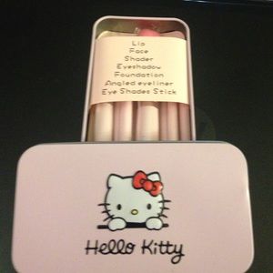 Pro pink hello kitty 7pc makeup brush set