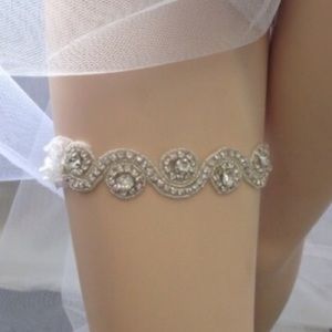Bridal wedding garter. rhinestone garter