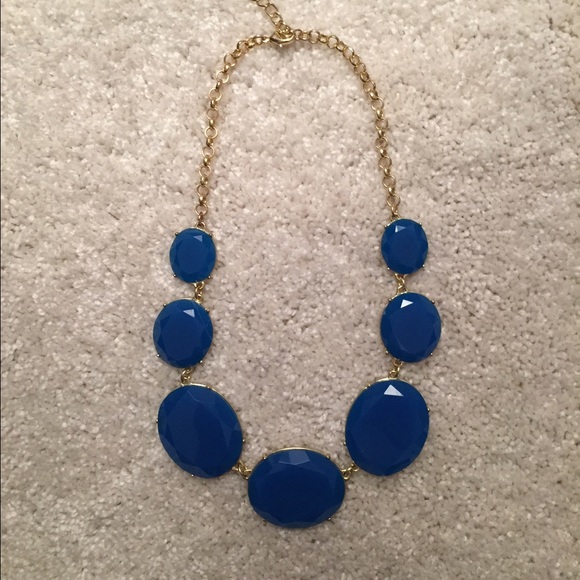Cobalt blue faceted stone necklace, like new