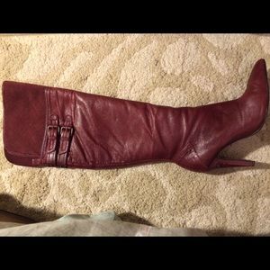 NaNa Maroon Over-the-Knee Boots